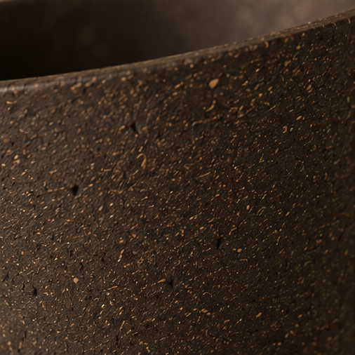 Coffee ground flower pot material texture